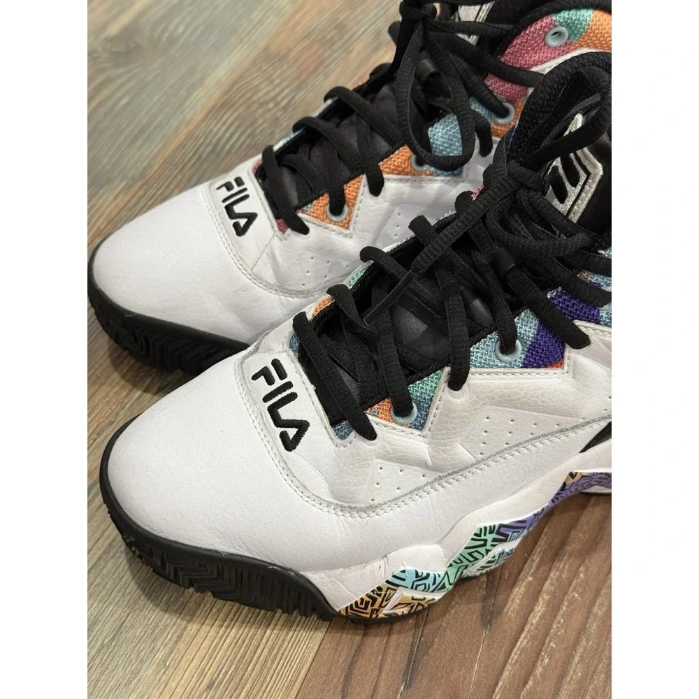 FILA MB Jamal Mashburn Retro High Top Basketball Shoes Men's Size 8 White Black - Picture 3 of 9